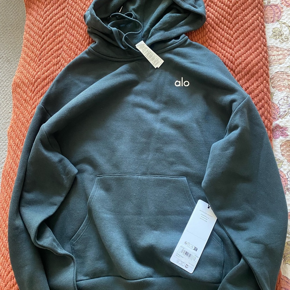 ALO Yoga Charcoal Green Hoodie